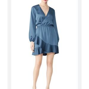 Waverly Grey Blue Logan Wrap Dress Medium
